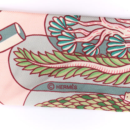 Hermes Silk Exposition Universelle Twilly Rose Poudre Vert 3 of 4