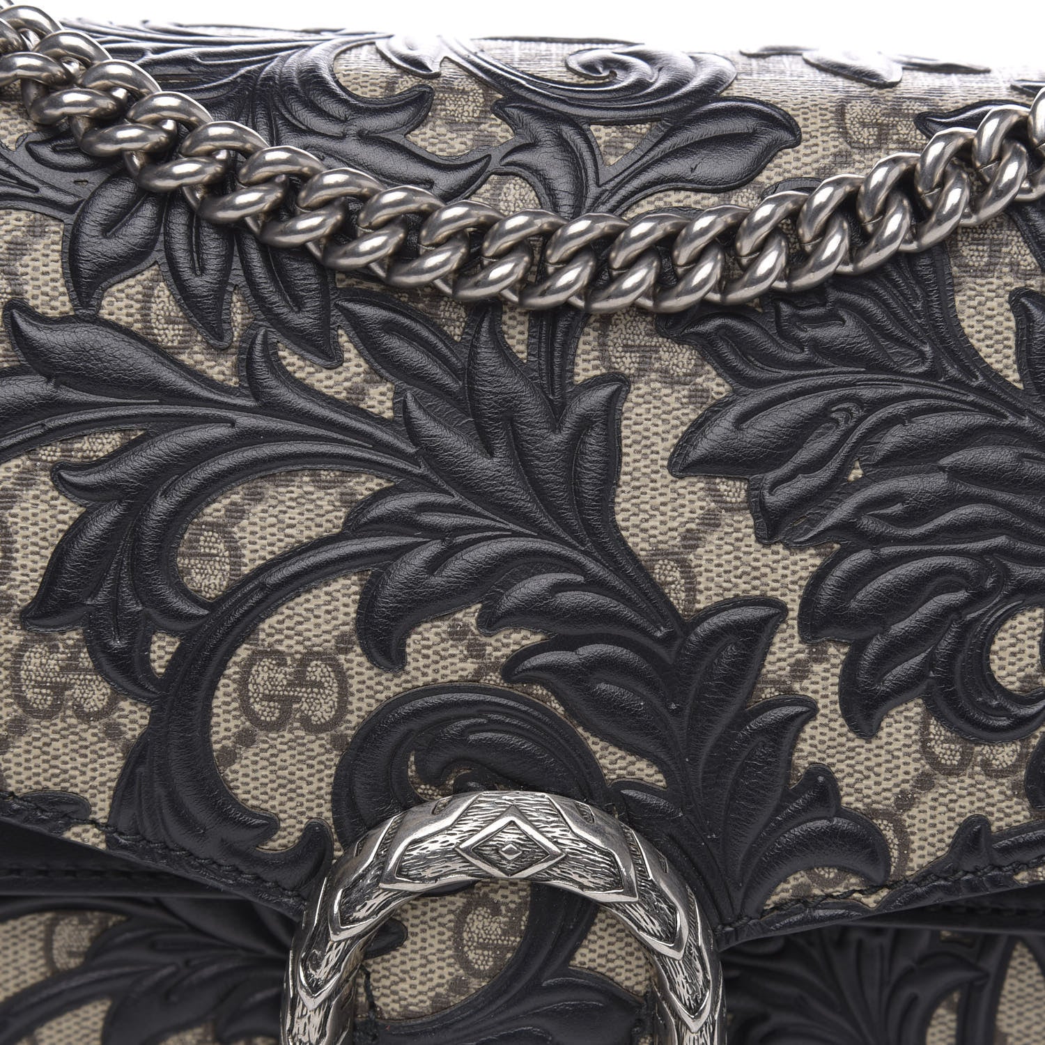 Gucci GG Supreme Monogram Arabesque Medium Dionysus Shoulder Bag Black 13 of 16