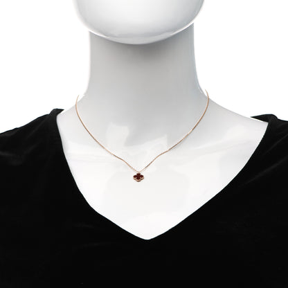 Van Cleef & Arpels 18K Rose Gold Carnelian Sweet Alhambra Pendant Necklace 2 of 6