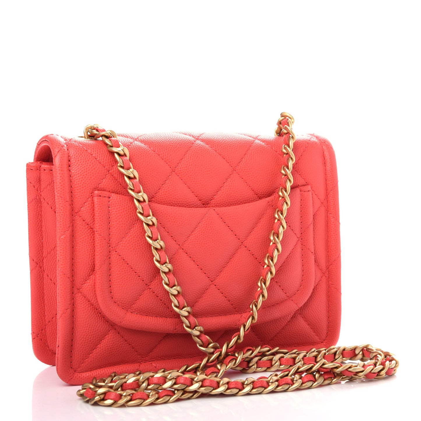 Caviar Quilted Mini Sweet Classic Flap Red