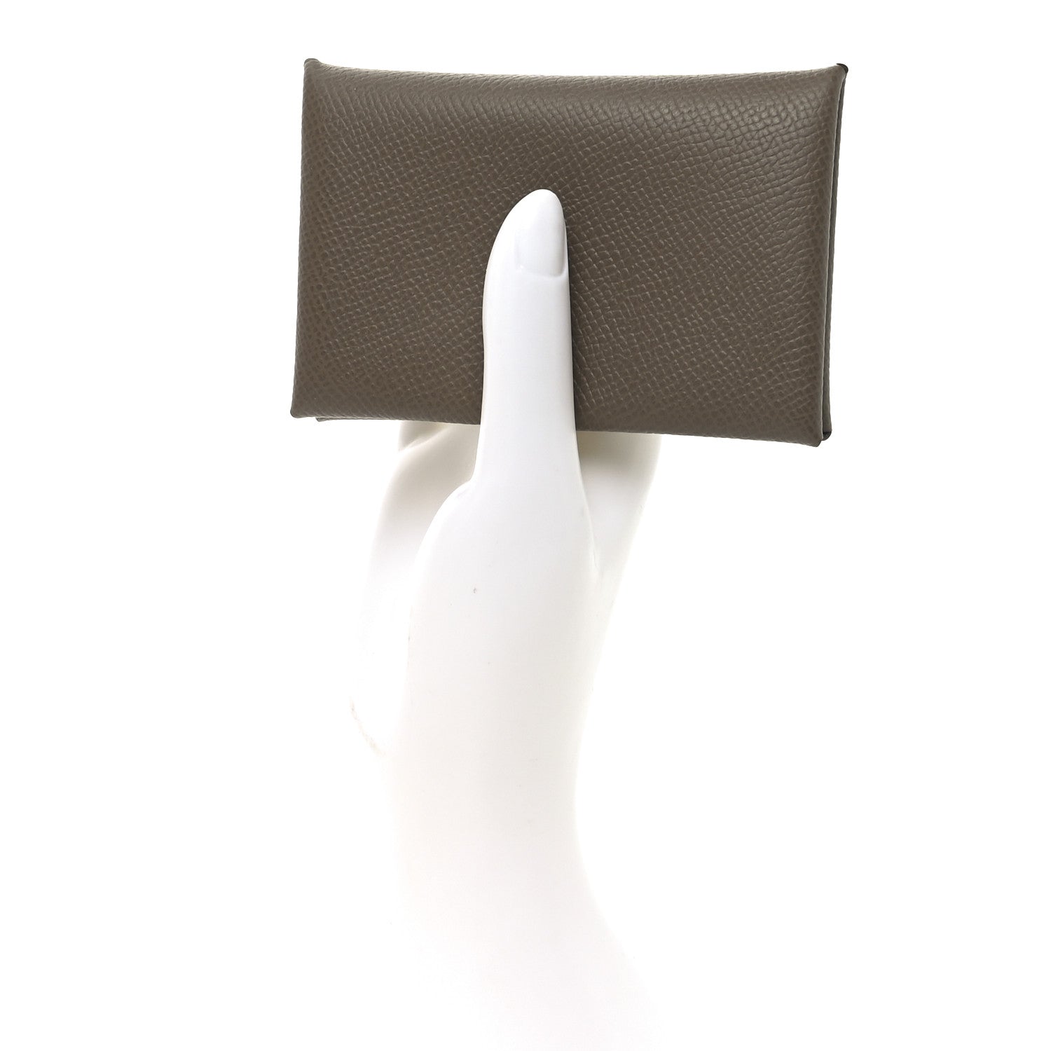Hermes Epsom Horseshoe Calvi Card Case Etoupe Gris Misty 3 of 8