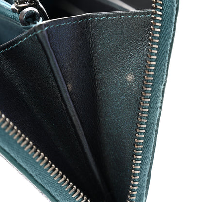 Chanel Iridescent Caviar Quilted Medium Filigree Zip Around Wallet Dark Turquoise 8 of 10