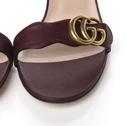 Gucci Lifford Calfskin GG Marmont Ankle Wrap 105mm Sandals 42 Vintage Bordeaux 9 of 10