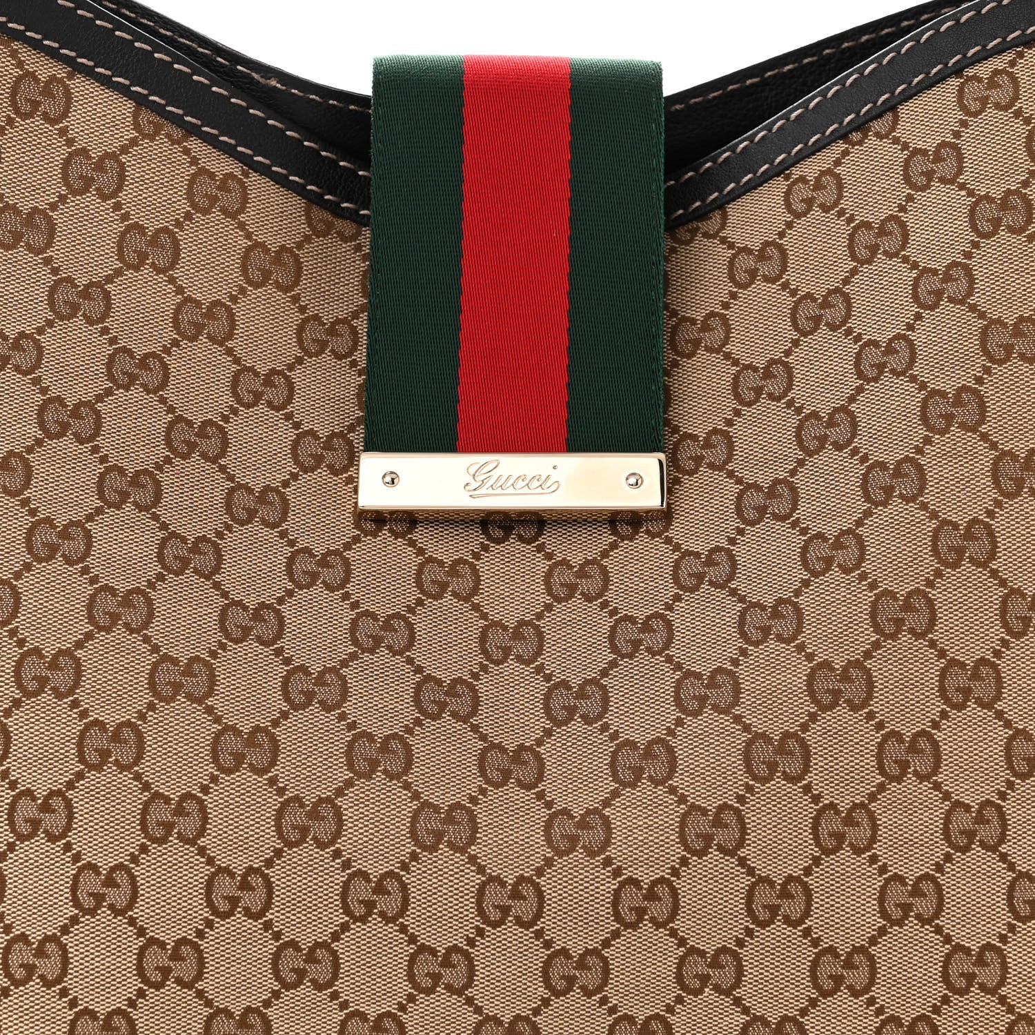 Gucci Monogram Large New Ladies Web Hobo Dark Brown 8 of 10