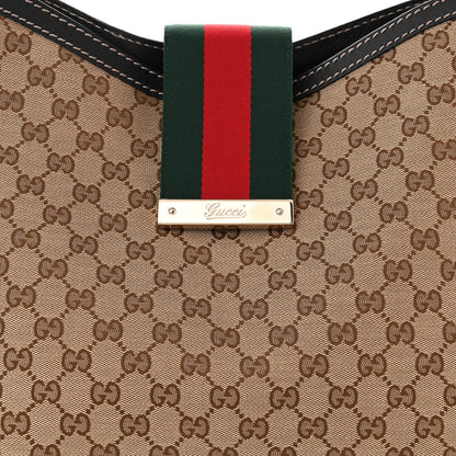 Gucci Monogram Large New Ladies Web Hobo Dark Brown 8 of 10