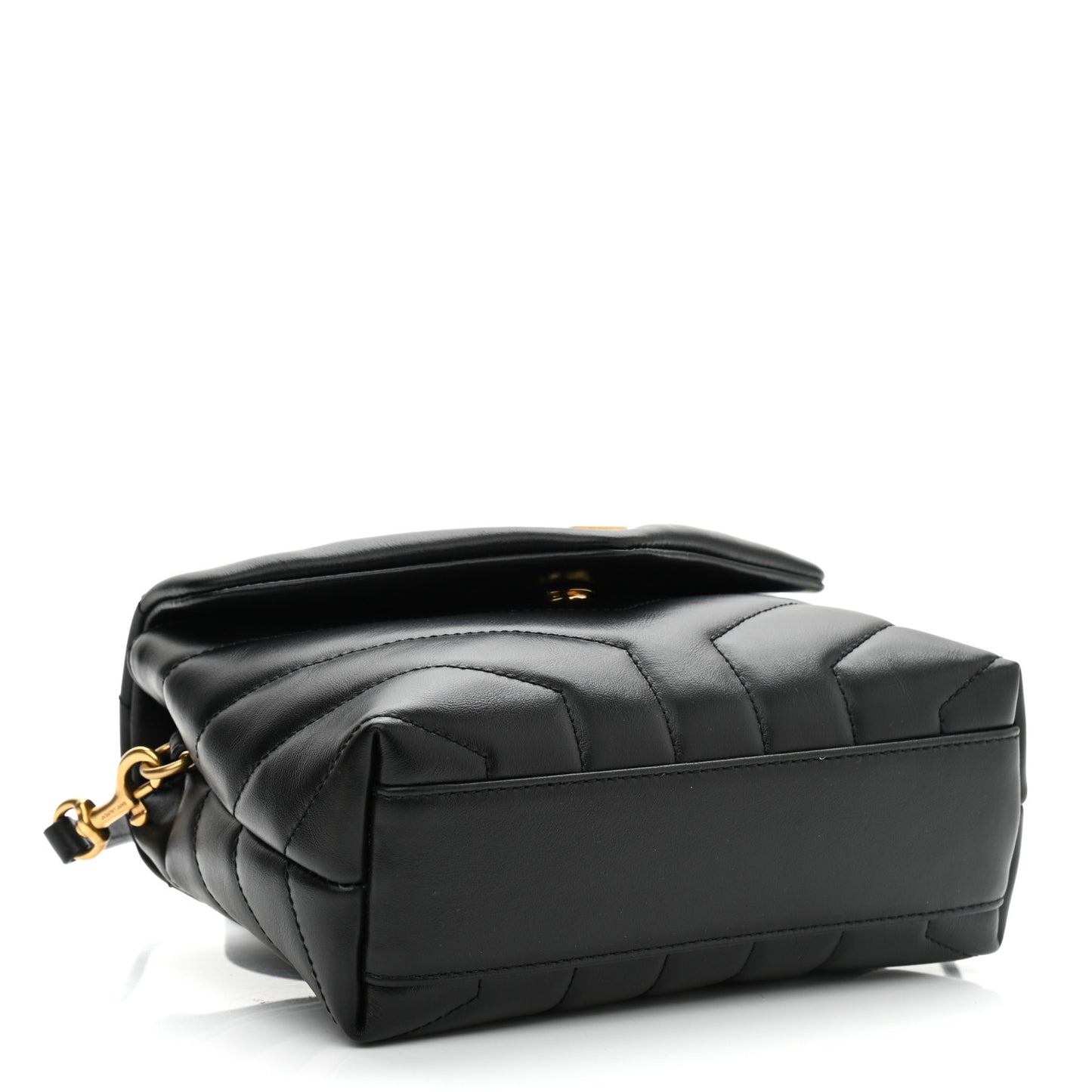 Calfskin Y Quilted Monogram Toy Loulou Crossbody Bag Black