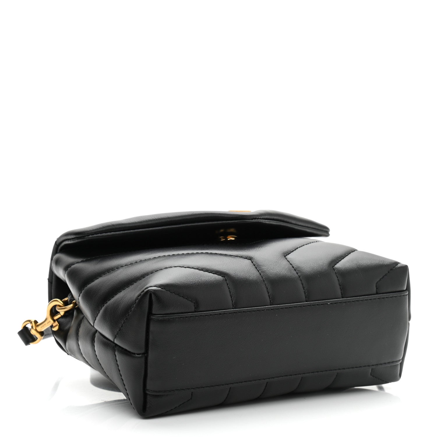 Saint Laurent Calfskin Y Quilted Monogram Toy Loulou Crossbody Bag Black 4 of 12