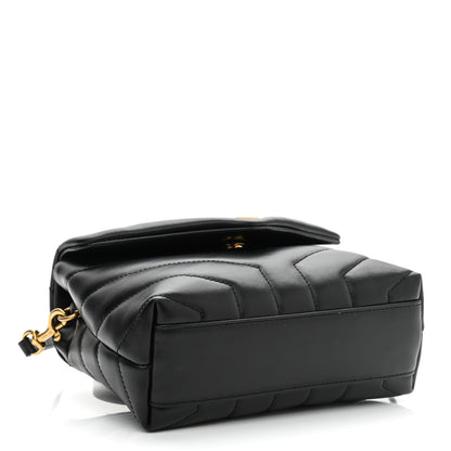 Saint Laurent Calfskin Y Quilted Monogram Toy Loulou Crossbody Bag Black 4 of 12