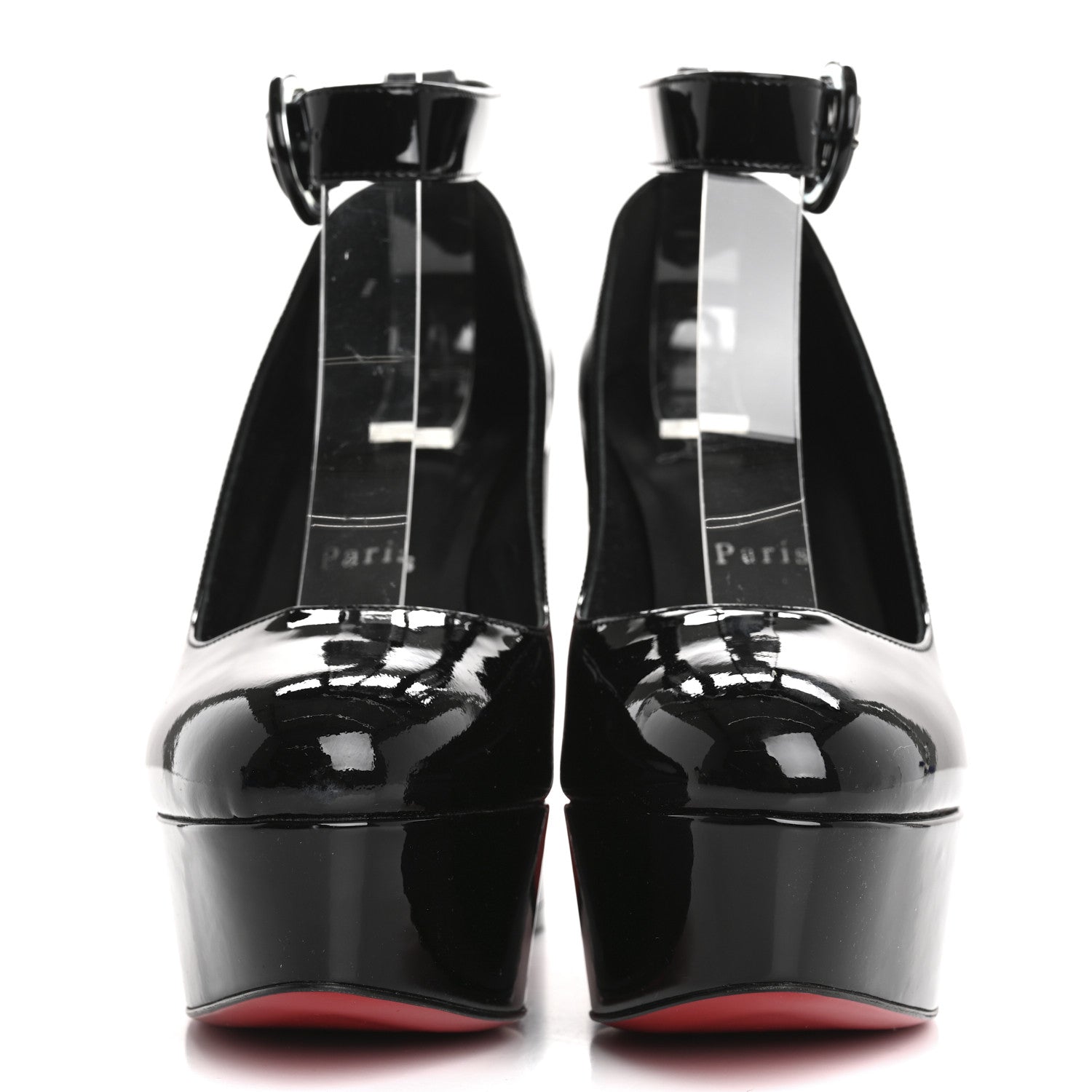 Christian Louboutin Patent Movida Strap Jane 130 Platform Pumps 36 Black 3 of 11