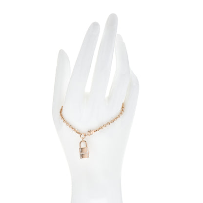 Hermes 18K Rose Gold Diamond Amulettes Cadenas Bracelet SH 2 of 5