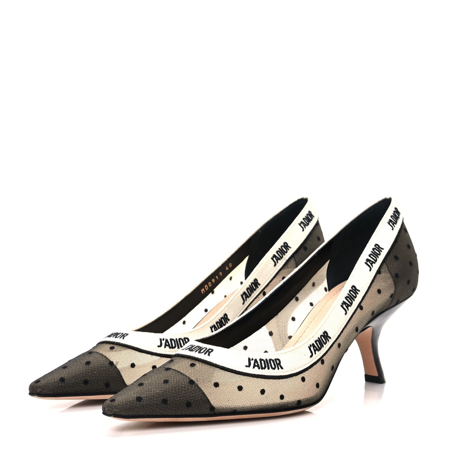 Plumetis Ribbon J'Adior 65mm Pumps 40 Black Nude