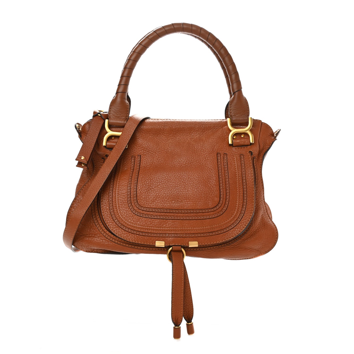 Chloe Calfskin Medium Marcie Satchel Tan 1 of 11
