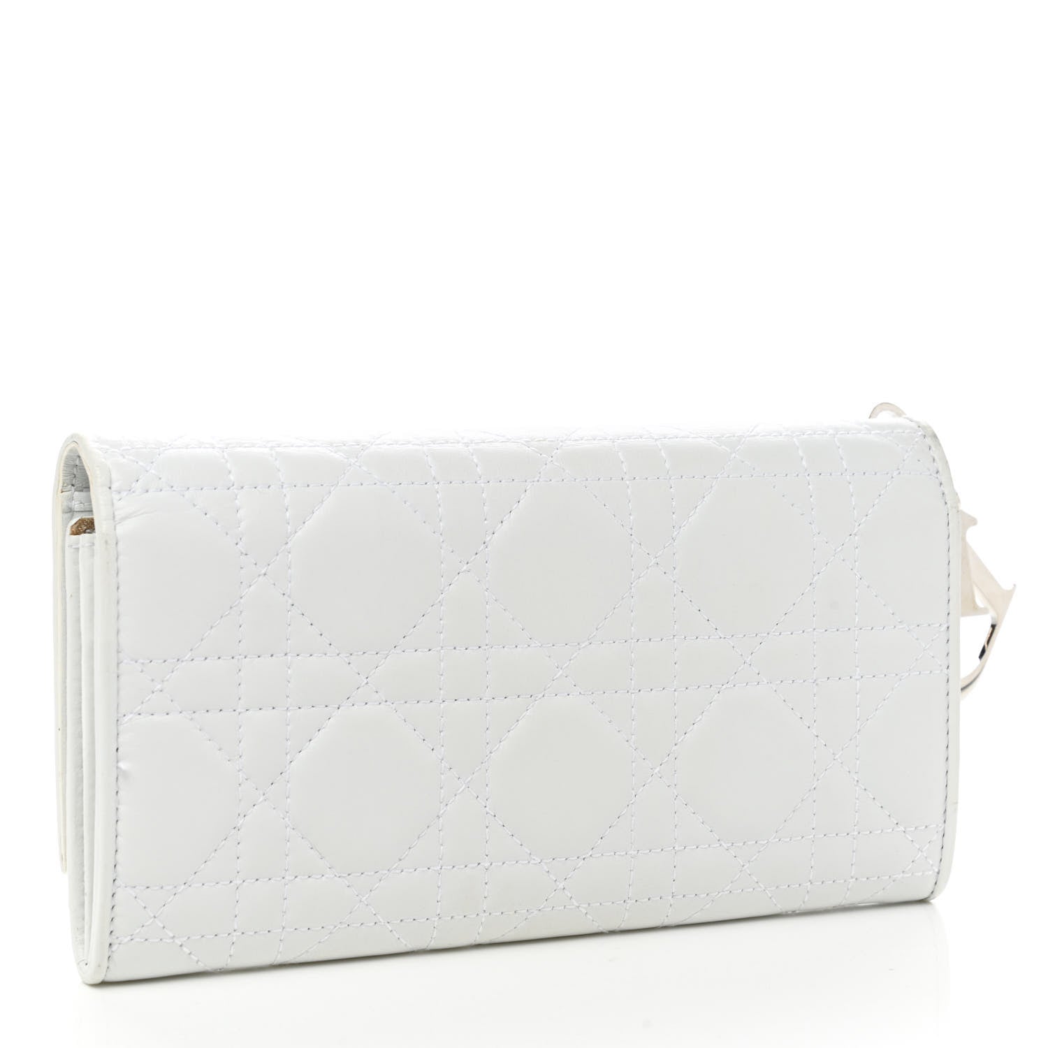 Christian Dior Lambskin Cannage Lady Dior Flap Wallet Light Grey 3 of 7