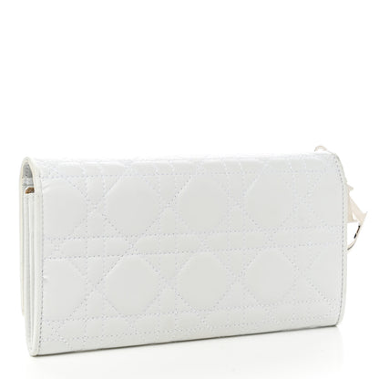 Christian Dior Lambskin Cannage Lady Dior Flap Wallet Light Grey 3 of 7