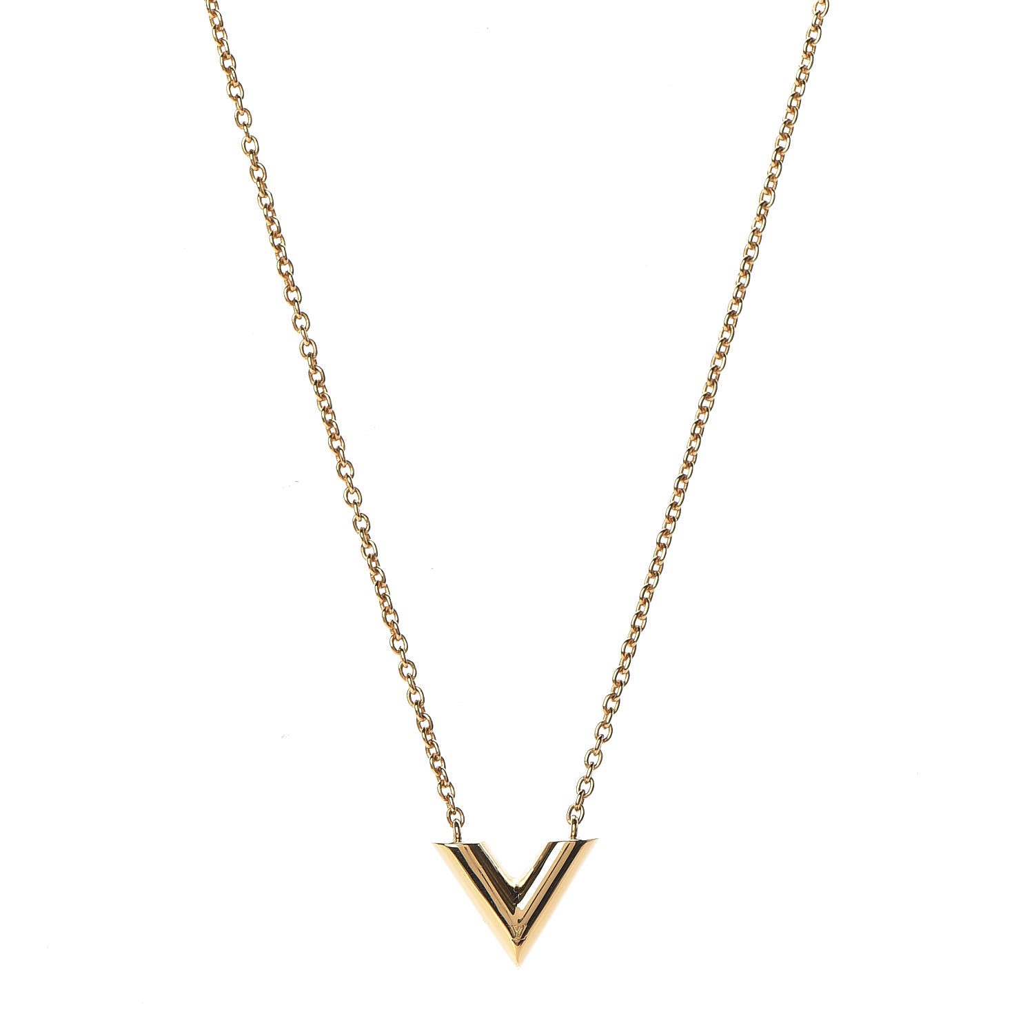 Louis Vuitton Essential V Necklace Gold 1 of 7