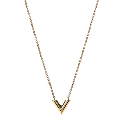 Louis Vuitton Essential V Necklace Gold 1 of 7