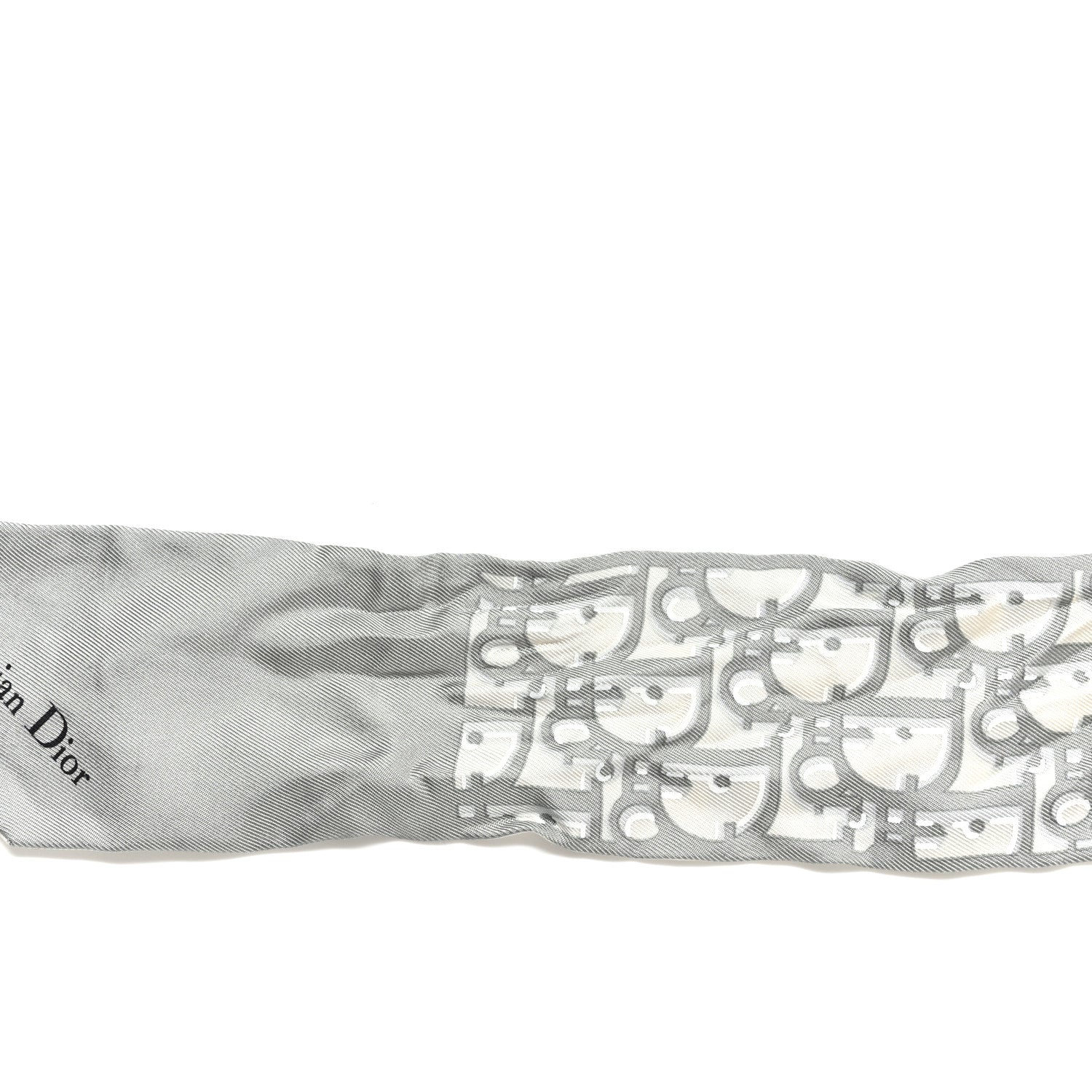 Christian Dior Silk Oblique Mitzah Scarf Grey 5 of 6