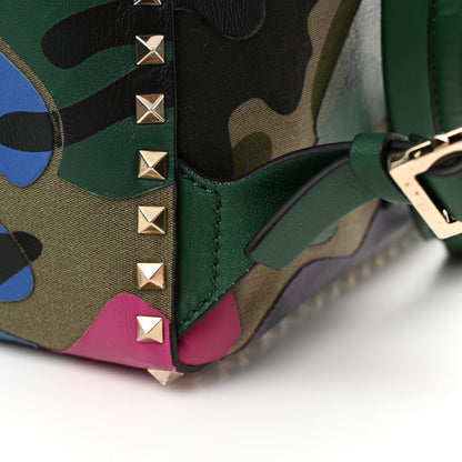 Valentino Garavani Nylon Calfskin Psychedelic Camouflage Medium Rockstud Backpack Multicolor 16 of 20