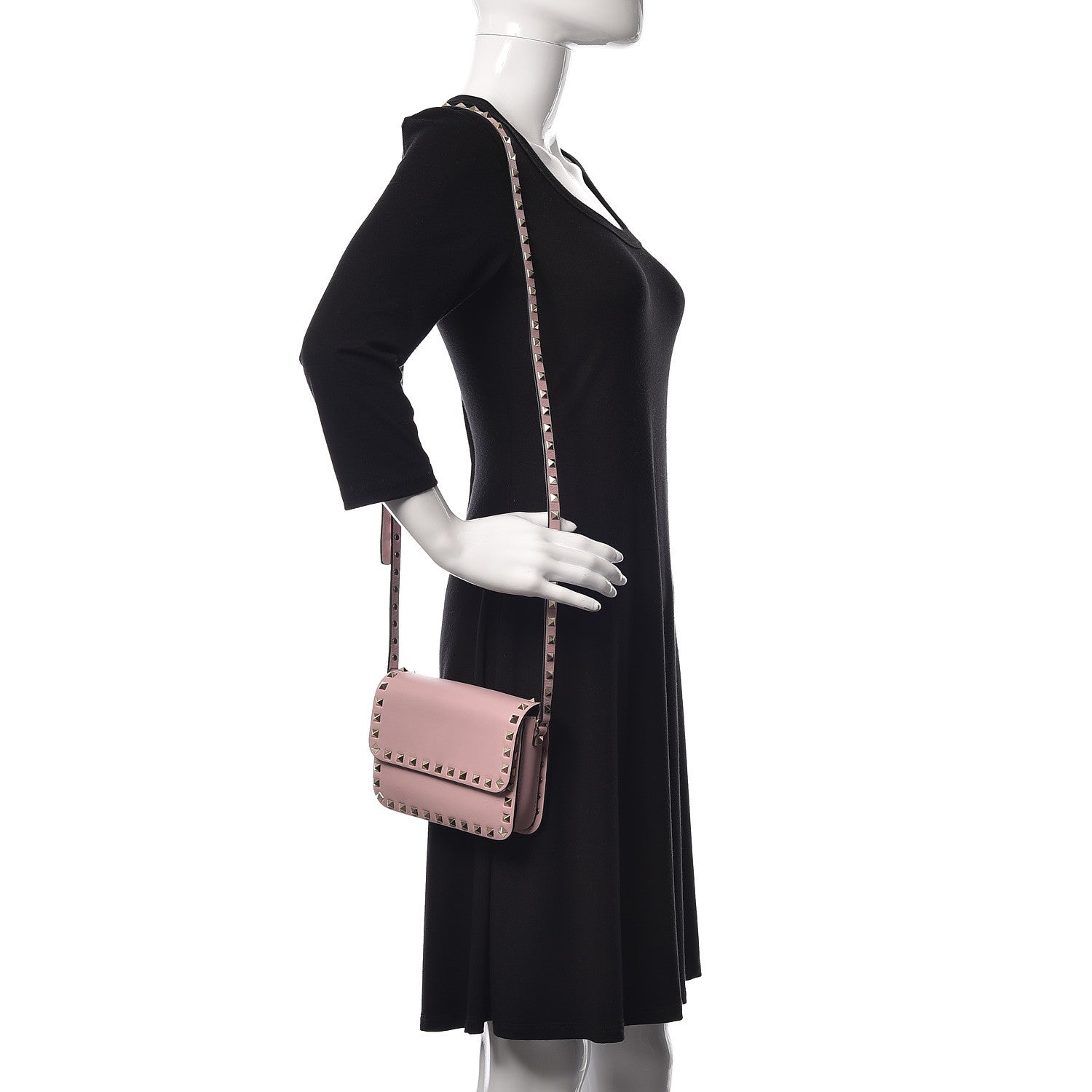 Valentino Garavani Vitello Rockstud Flap Crossbody Bag Water Rose 2 of 11