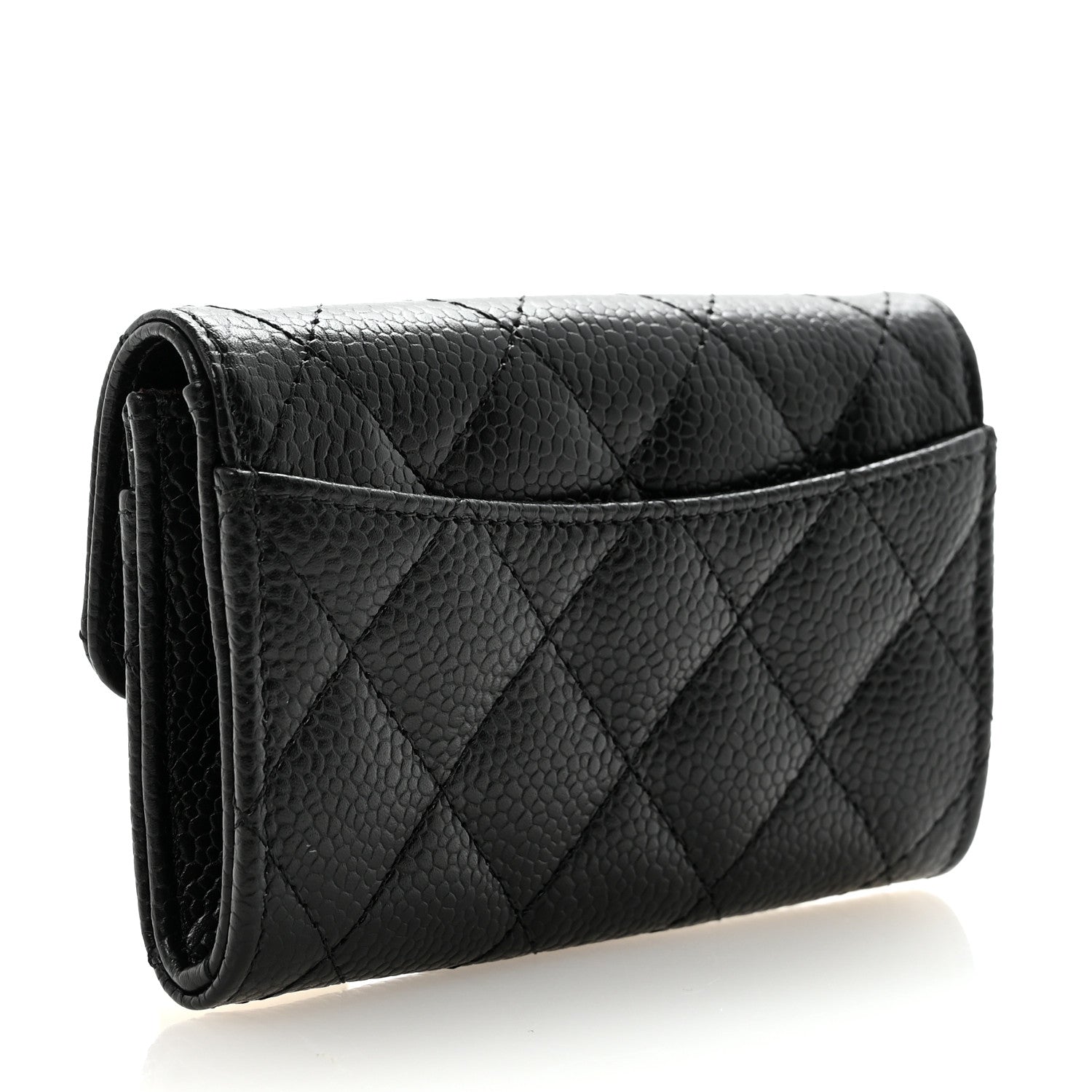 Chanel Caviar Quilted Flap Card Holder Wallet Black 3 of 9