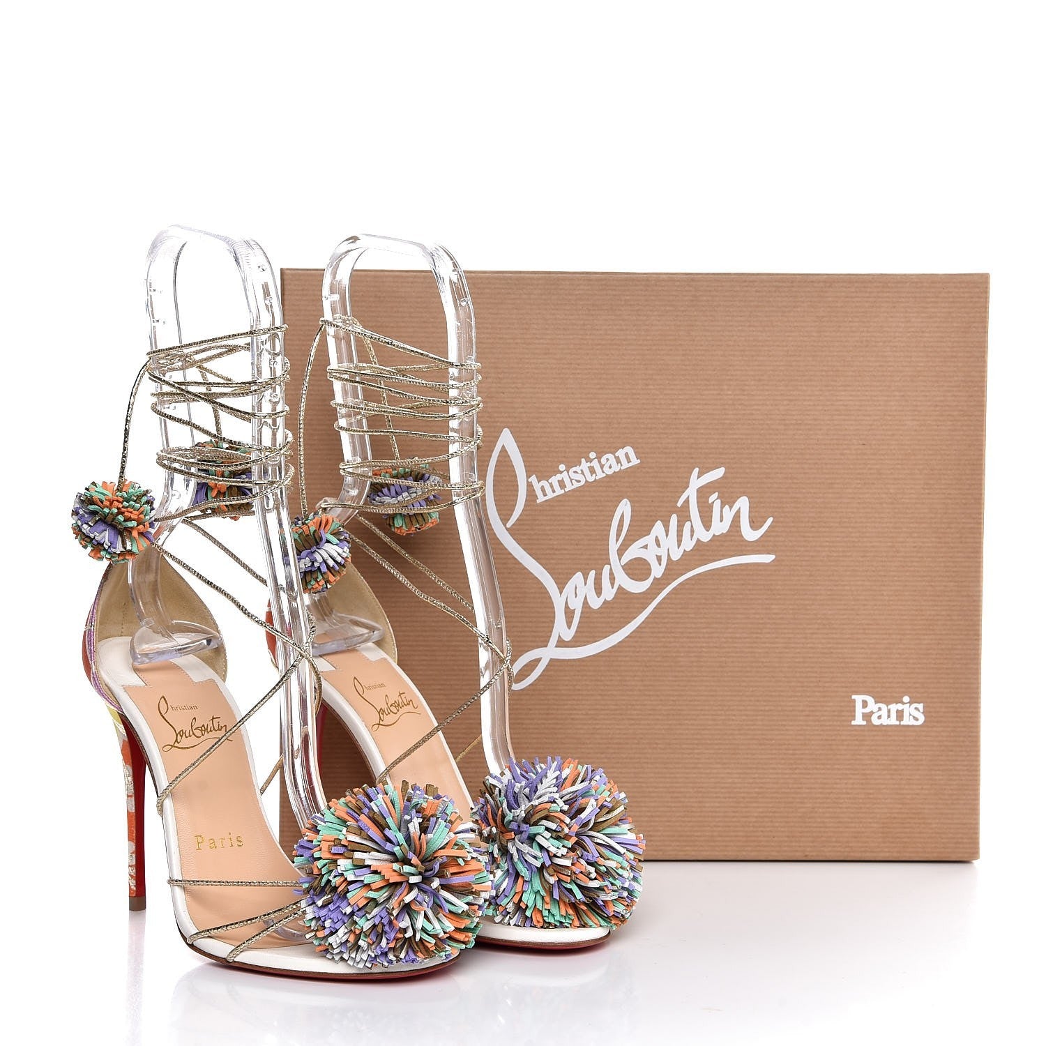Christian Louboutin Nappa Suede Starouchi 100 Sandal 35 Multicolor 8 of 8