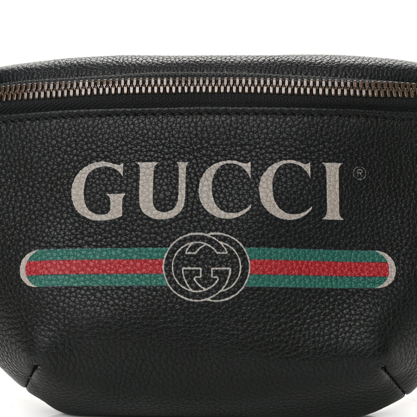 Grained Calfskin Small Logo Belt Bag Black