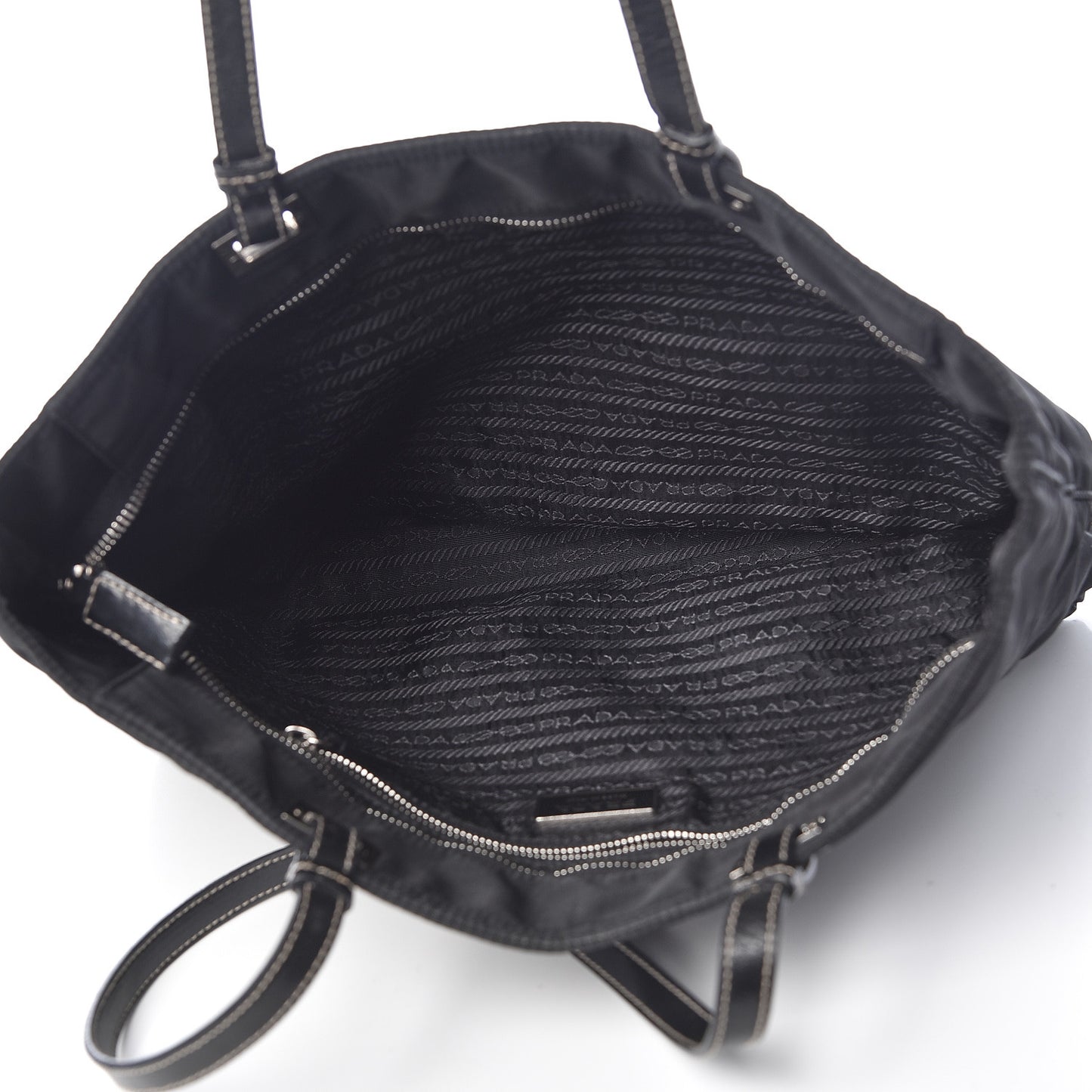 Tessuto Nylon Soft Calf Tote Nero Black