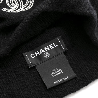 Chanel Cashmere CC Beanie Hat Black 5 of 5