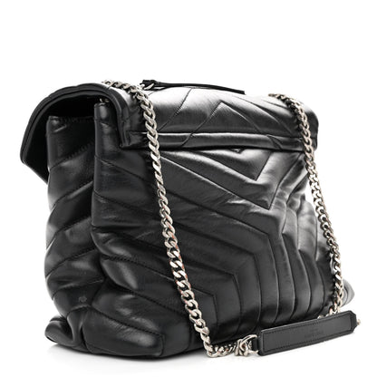 Saint Laurent Calfskin Y Quilted Monogram Medium Loulou Chain Satchel Black 3 of 22