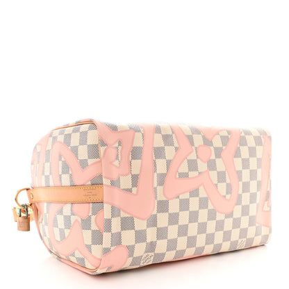 Louis Vuitton Damier Azur Tahitienne Speedy Bandouliere 30 Rose Ballerine 4 of 10
