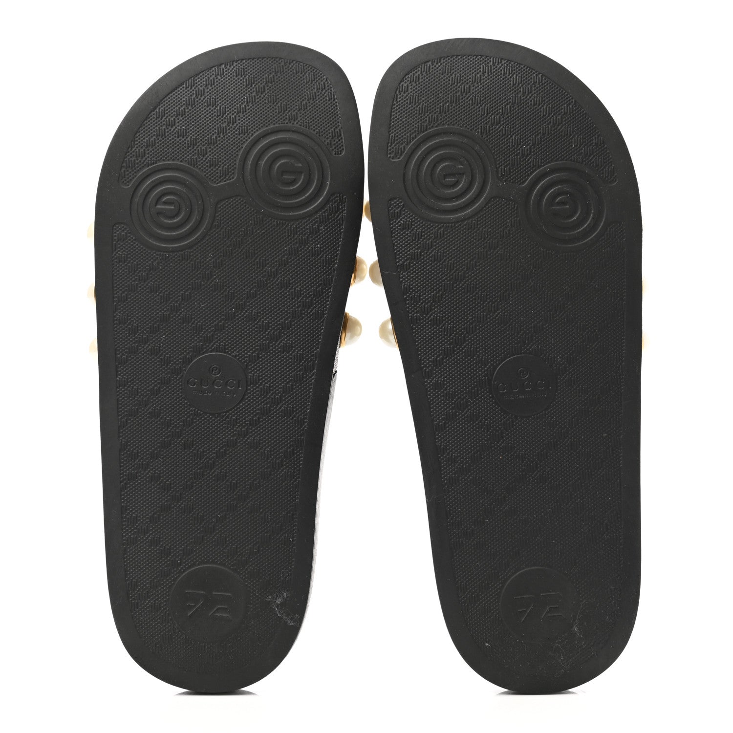 Gucci GG Supreme Monogram Pearls Slide Sandals 35 Beige 5 of 10