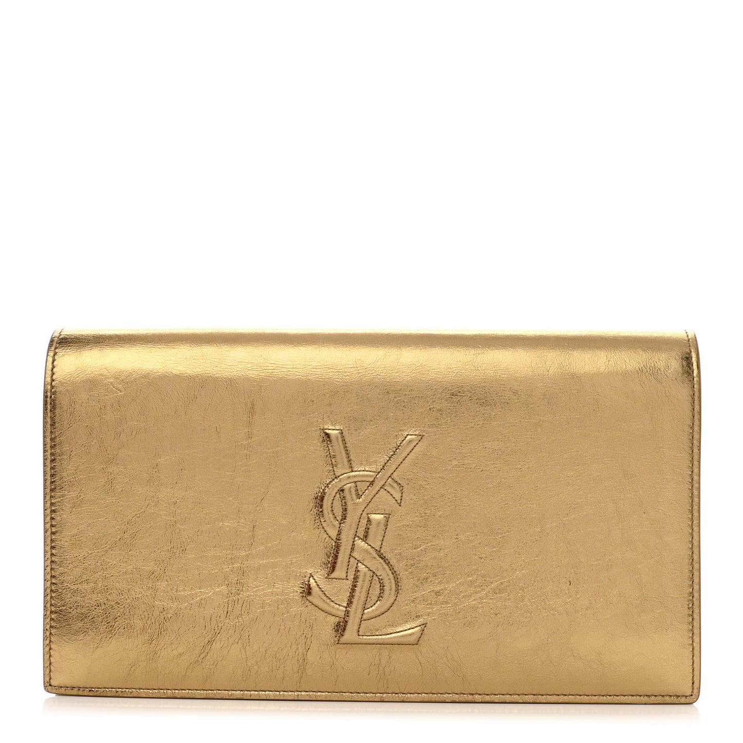 Metallic Calfskin Monogram Large Belle De Jour Clutch Gold