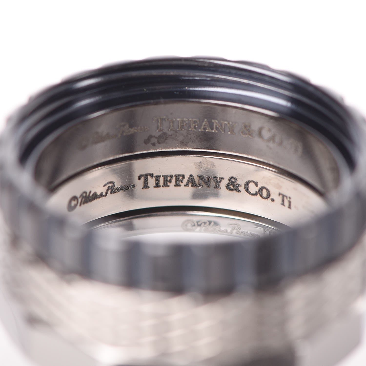 Tiffany Stainless Steel Titanium Paloma Caliper Ring 60 9 4 of 7