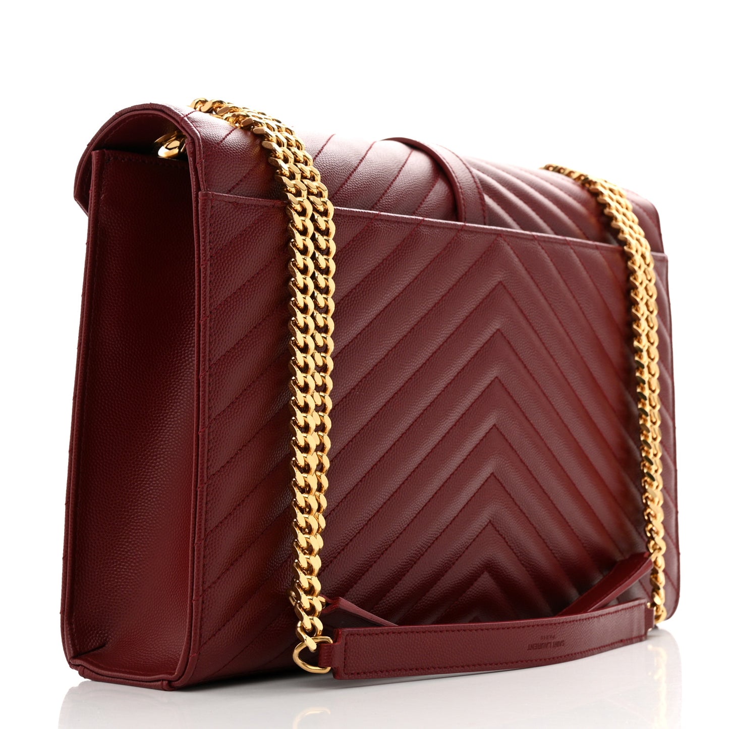 Grain De Poudre Matelasse Chevron Large Monogram Satchel Oxblood