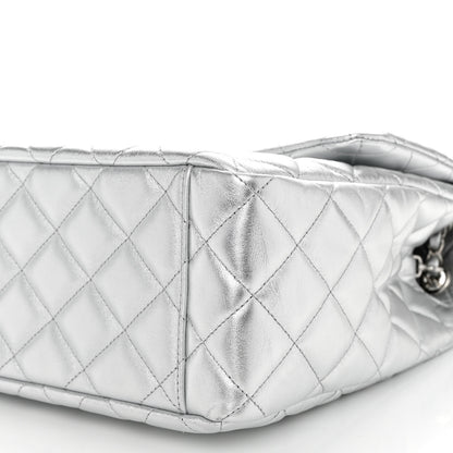 Chanel Metallic Lambskin Quilted XXL Travel Flap Bag Silver 10 of 11