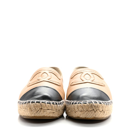 Chanel Lambskin CC Espadrilles 39 Beige Black 3 of 10