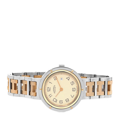 Hermes Stainless Steel 30mm Clipper Quartz Watch Gold 2 of 4