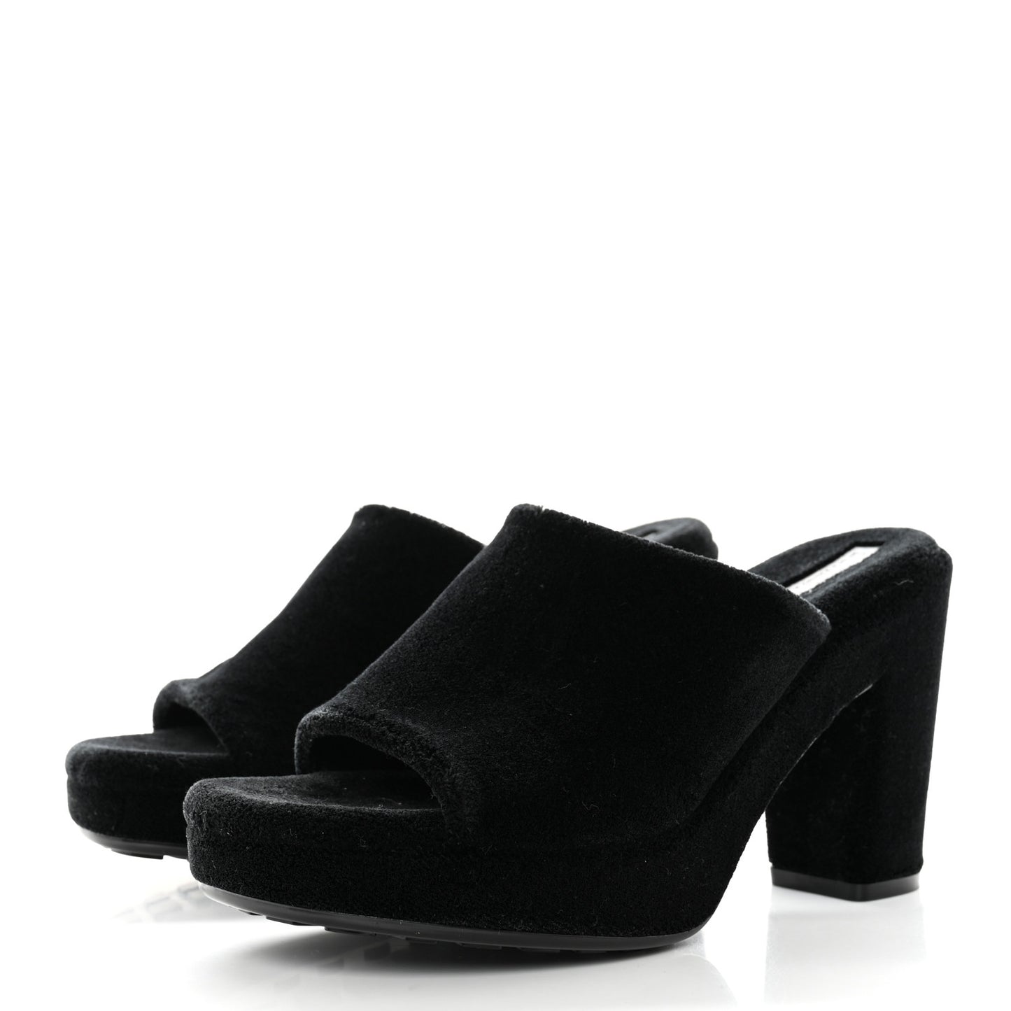 Velvet Gleam Mule Sandals 38 Black