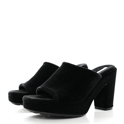 Bottega Veneta Velvet Gleam Mule Sandals 38 Black 3 of 7