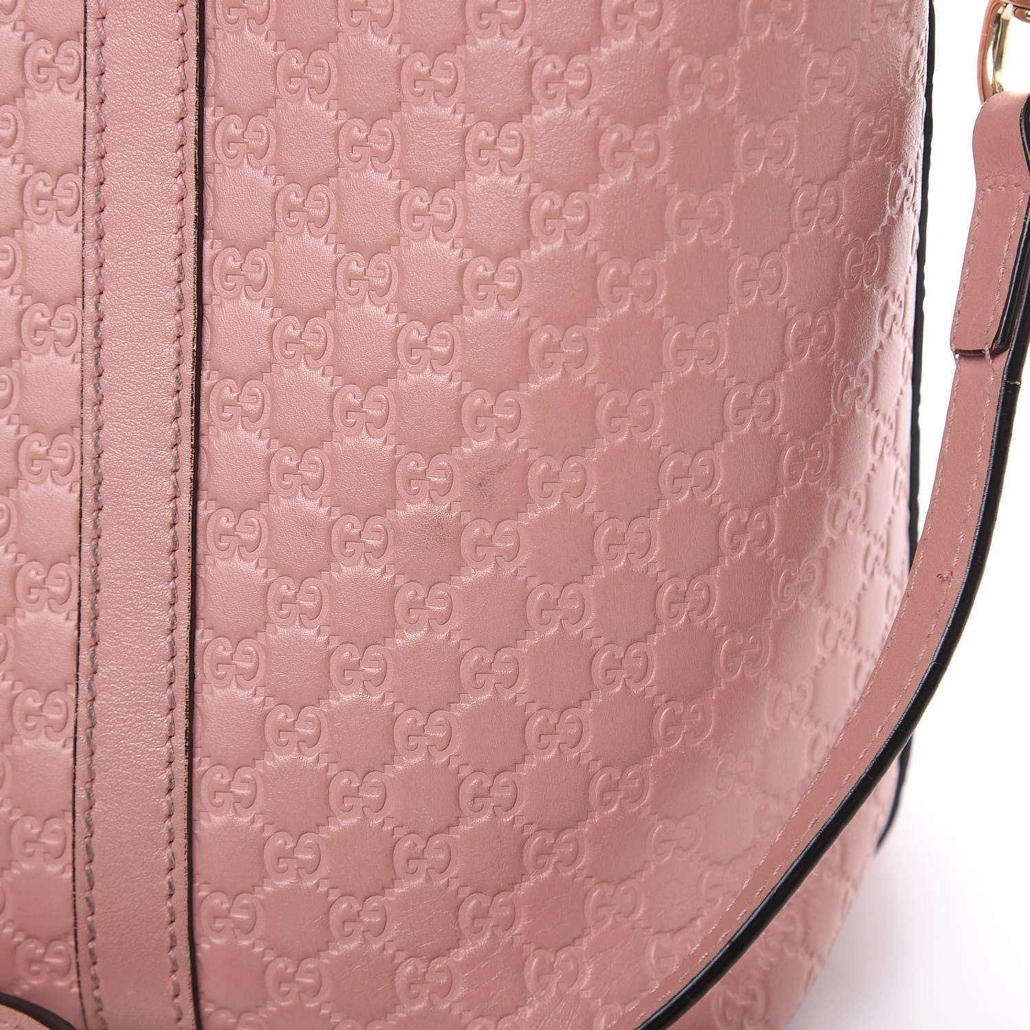 Gucci Soft Microguccissima Small Zippered Satchel Soft Pink 16 of 19