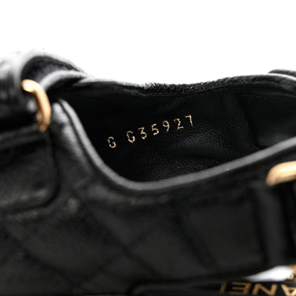 Chanel Grained Calfskin Velcro Dad Sandals 36 Black 6 of 9