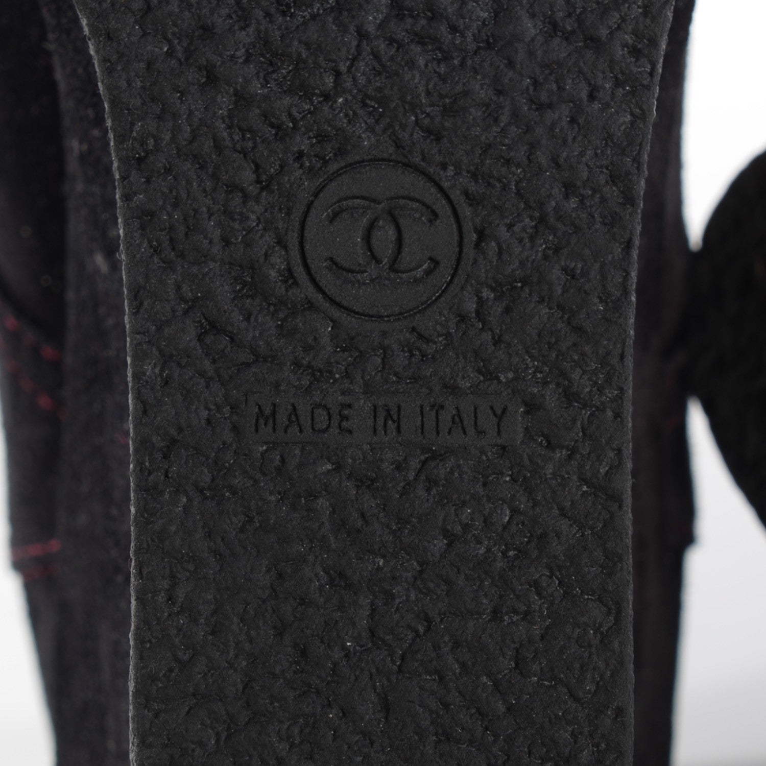 Chanel Suede Calfskin Lace Up Wedge Booties 38.5 Black 6 of 7