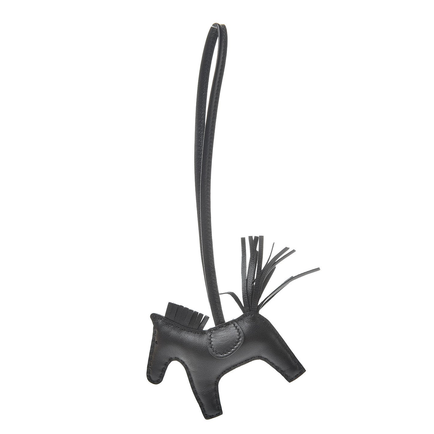 Milo Lambskin Grigri Rodeo Horse Bag Charm PM So Black