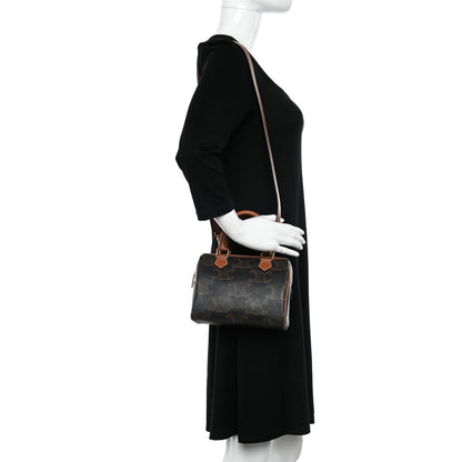 Celine Triomphe Canvas XL Calfskin Small Boston Bag Tan 2 of 10