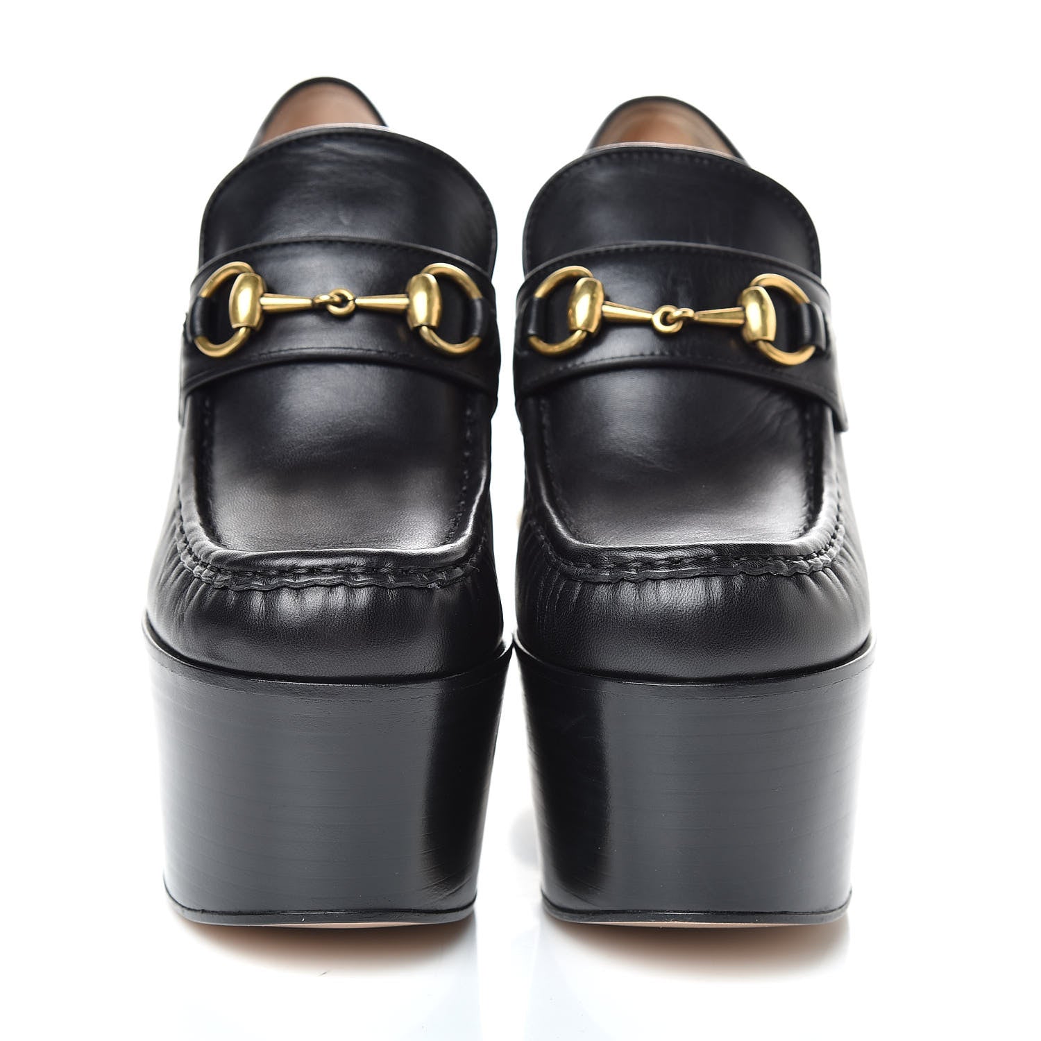 Gucci Malaga Kid Pearl Studded Vegas Platform Loafers 37.5 Black 2 of 9