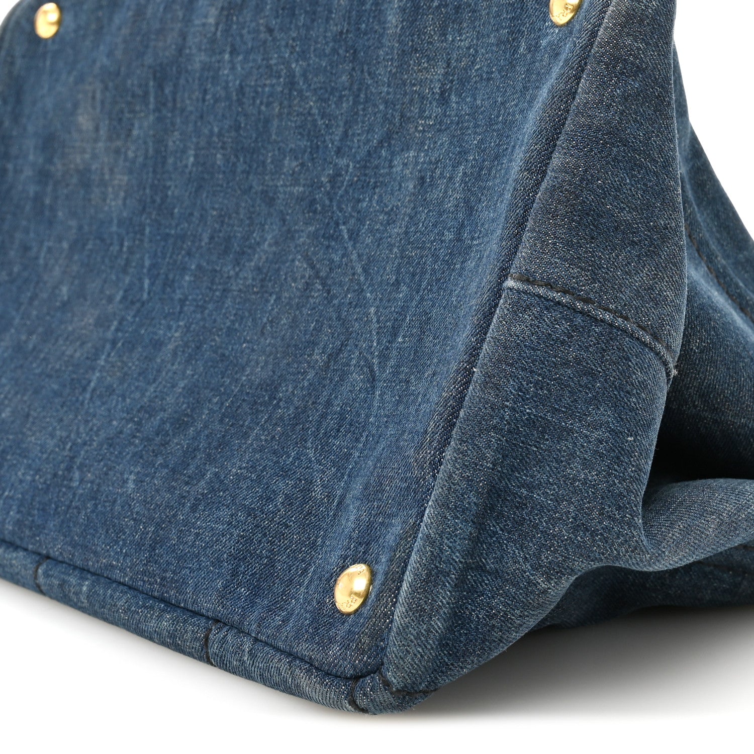 Prada Denim Logo Tote Bleu 9 of 12