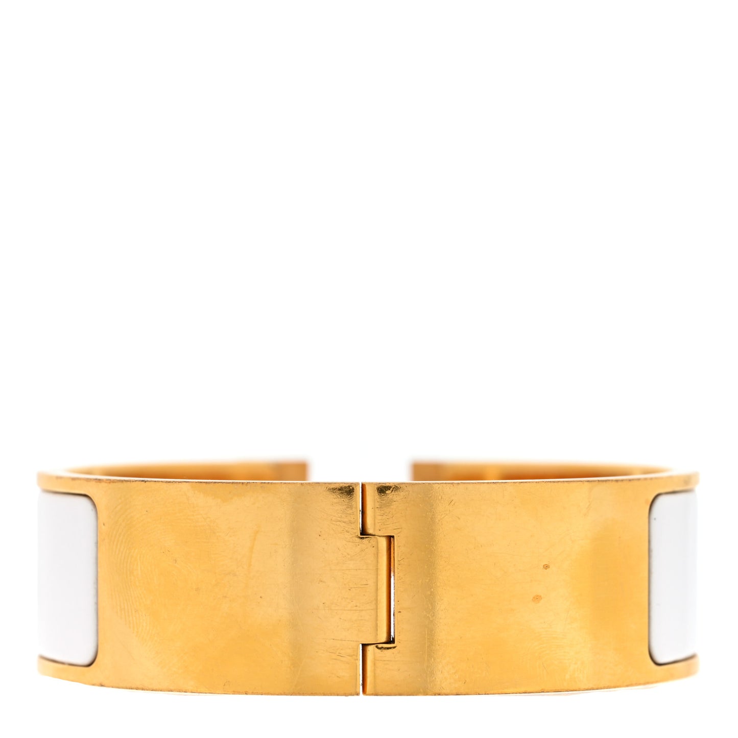 Enamel Wide Clic Clac H Bracelet PM White