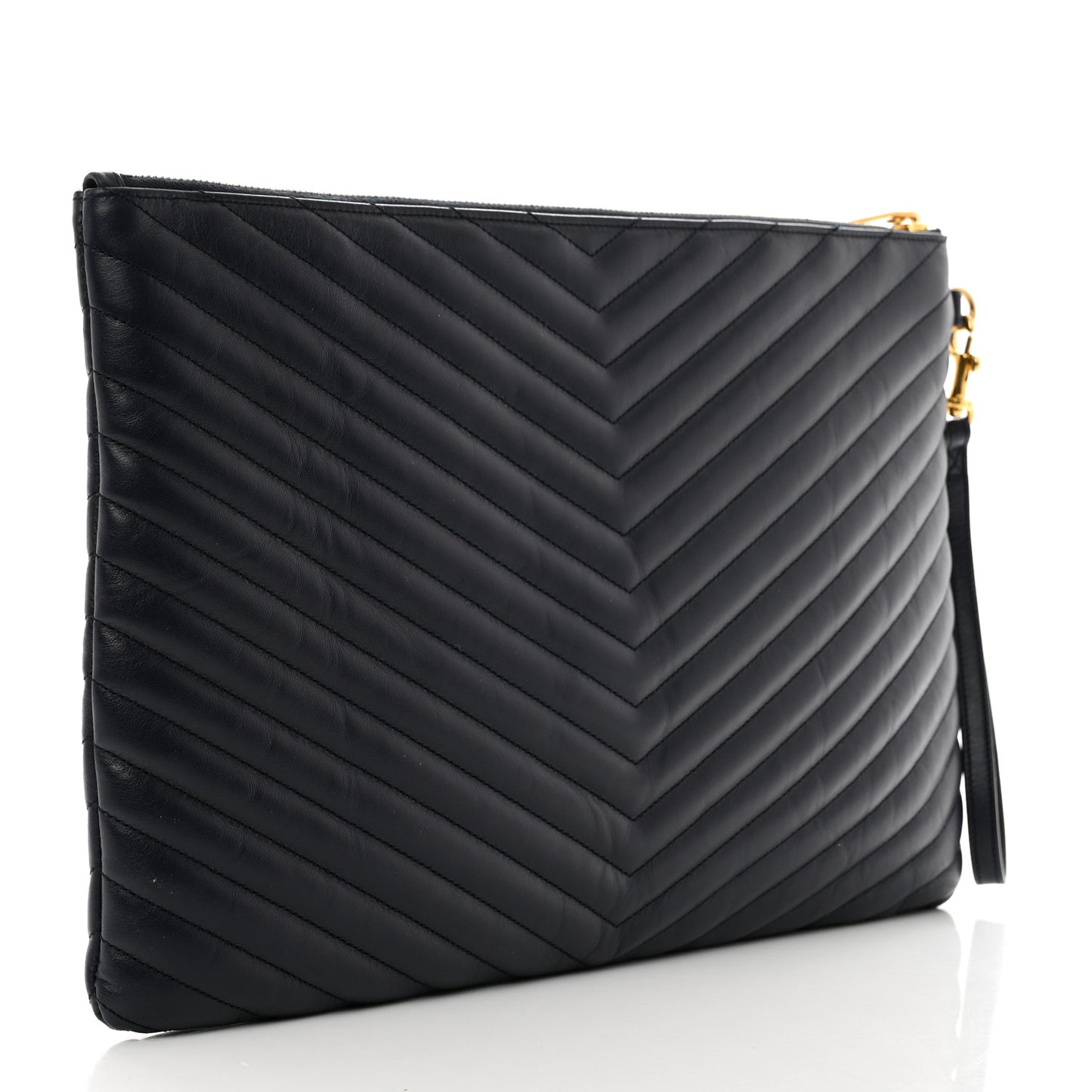 Calfskin Matelasse Monogram Cassandre Tablet Pouch Marine