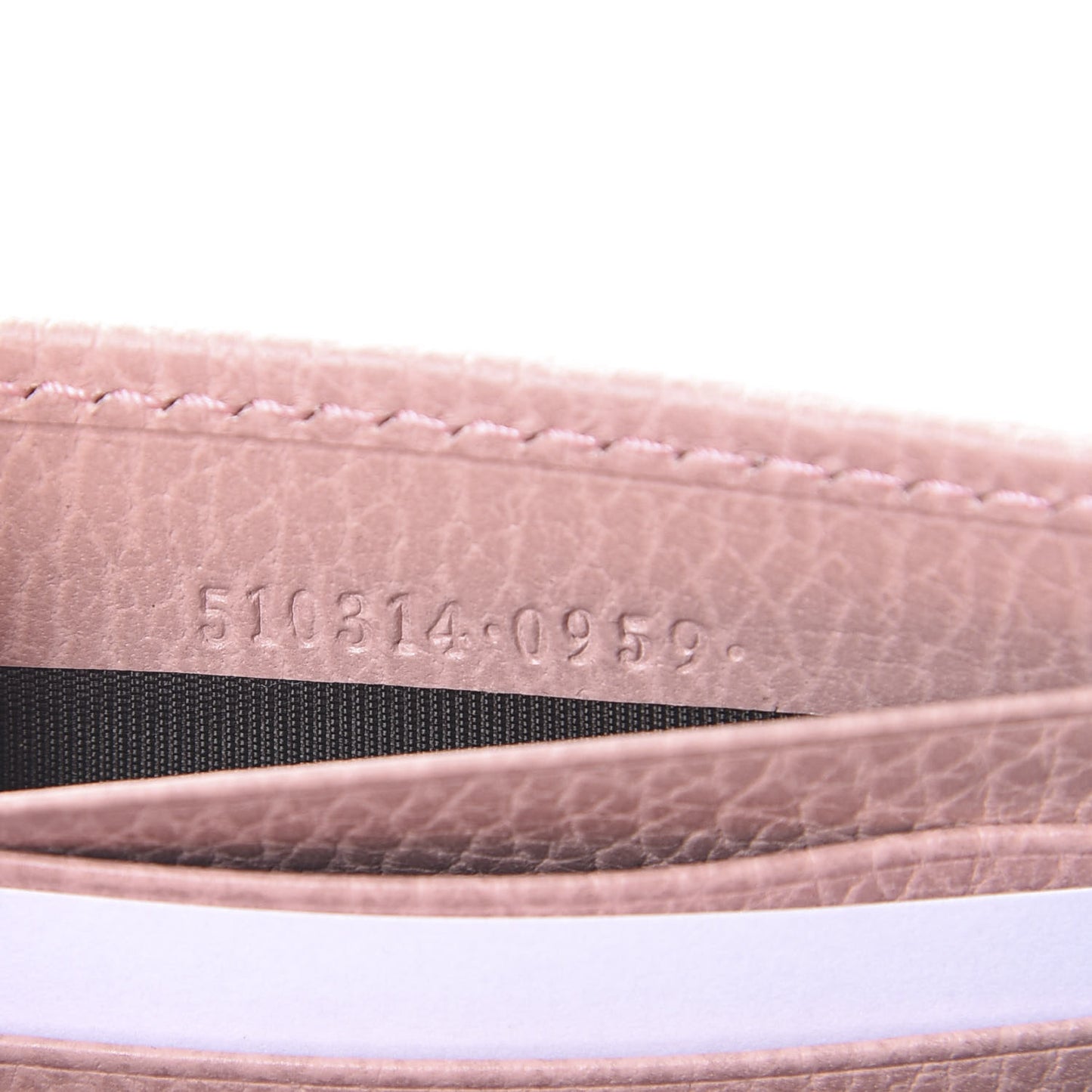 Dollar Calfskin Interlocking G Chain Wallet Soft Pink