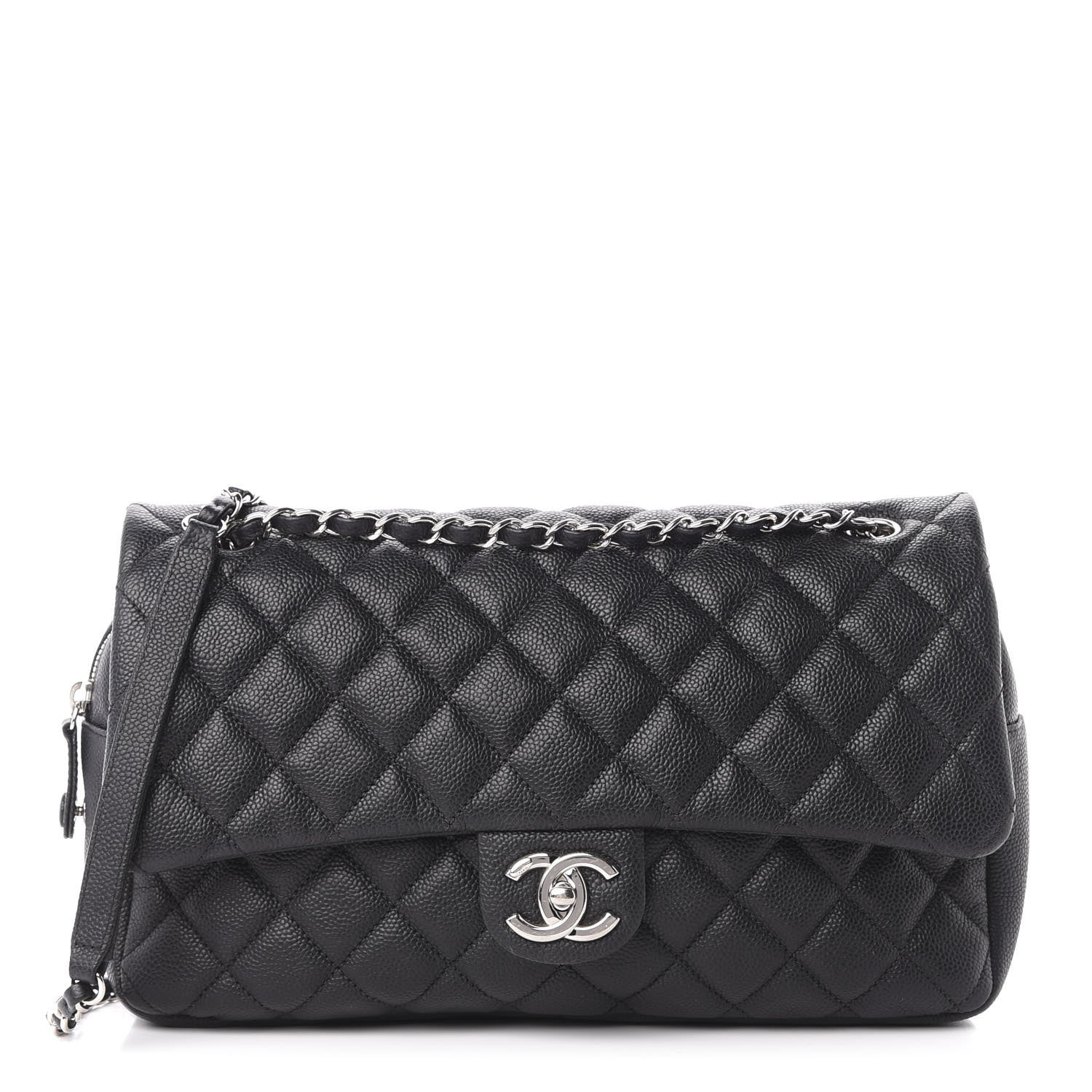 Chanel Caviar Quilted Jumbo Easy Flap Black 1 of 11